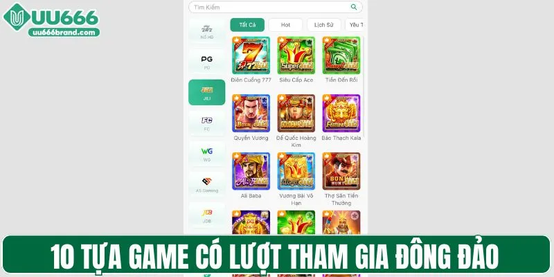 10 tựa game có lượt tham gia đông đảo