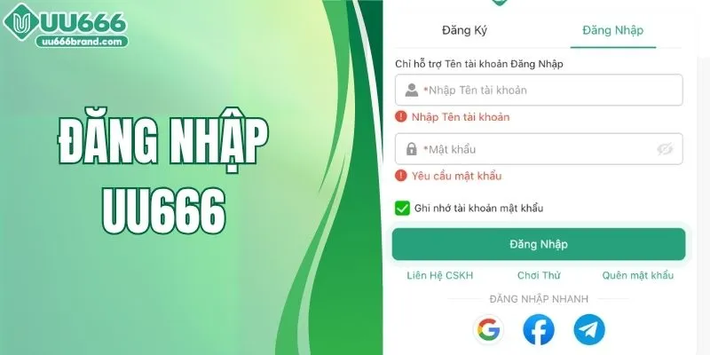 Hướng Dẫn Đăng Nhập UU666 Nhanh Chóng, An Toàn Nhất